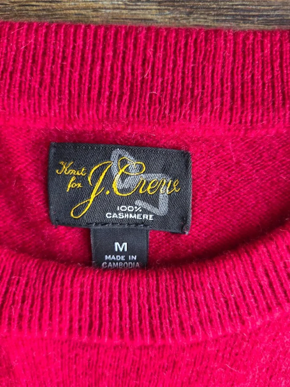 NWoT J.Crew $158 100% Goat Cashmere Cozy Soft Crewneck Sweater Red #BE895